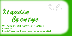 klaudia czentye business card